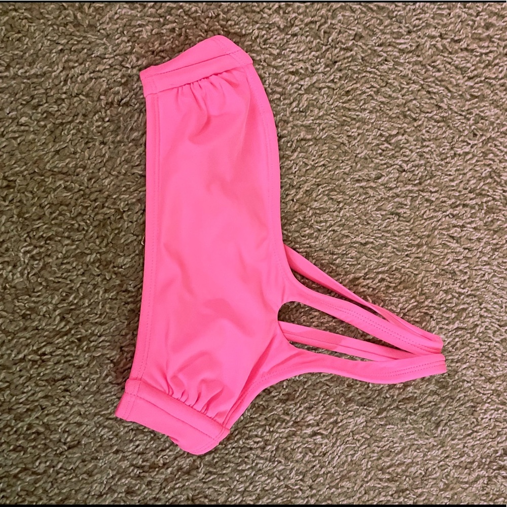 Pink one shoulder bikini top